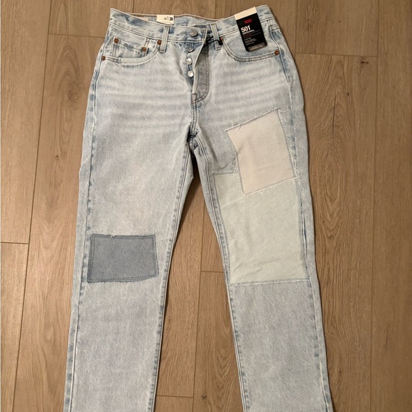 LEVI’S Premium Light Wash Jeans 501 Original High Rise Straight Leg - Picture 1 of 10